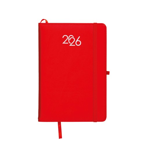 Agenda journalier 2026, couverture rigide en PU thermocollé avec piqûres sur les bords
