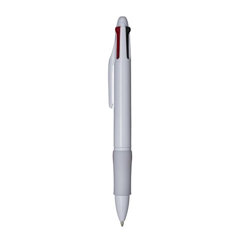 Penna a scatto in plastica 4 refill. Impugnatura gommata