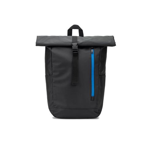 OSASCO BPACK. Sac à dos à roulettes avec système de fermeture à glissière permettant de rouler la partie supérieure pour l'adapter au volume du sac à dos, fabriqué en polyester recyclé 600D OSASCO BPACK. Sac à dos à roulettes avec système de fermeture à glissière permettant de rouler la partie supérieure pour l'adapter au volume du sac à dos, fabriqué en polyester recyclé 600D