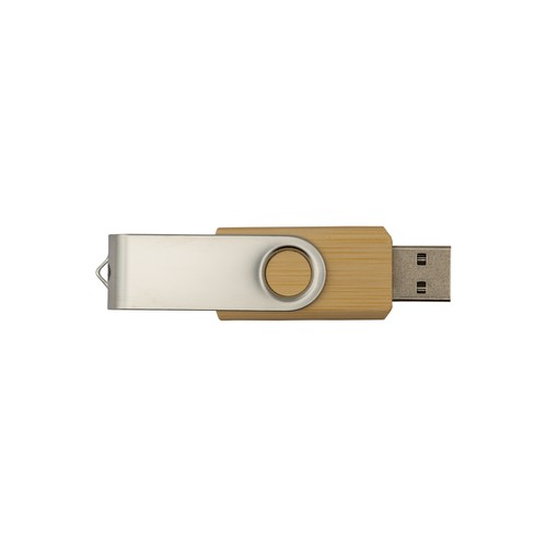 Bamboo/Metal Swivel USB Flash Drive 8GB.
