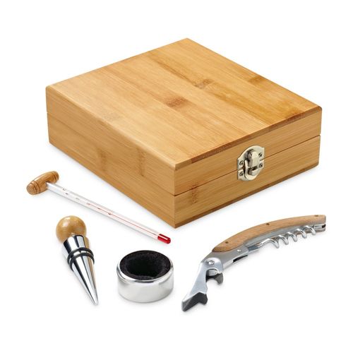 CABERNET. Bamboo, zinc and stainless steel wine set