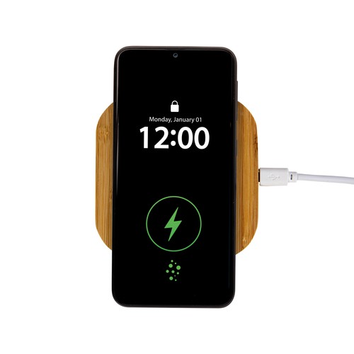 Socle de charge wireless en bambou - Input 5V/2A , Output 5V/1A , Puissance de transmissi