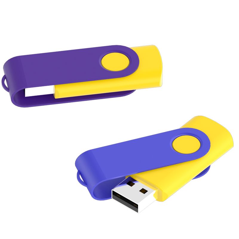 Rubberised plastic USB stick Twist Color