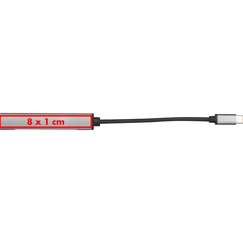 Hub usb realizzato in alluminio riciclato HILDEGARDA