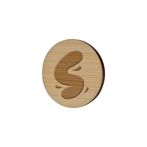 Badge Bamboo tondo, 40 mm, spilla, incisione Badge Bamboo tondo, 40 mm, spilla, incisione