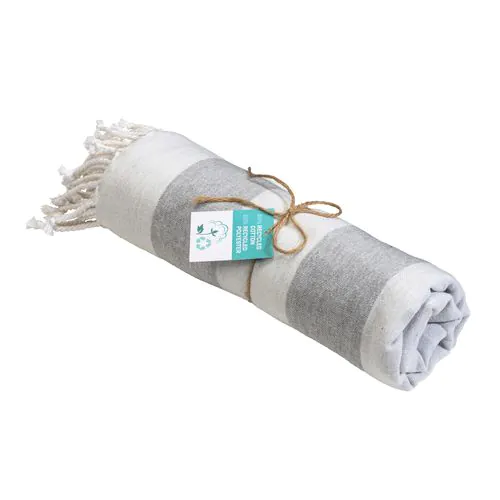 Serviette de plage / Paréo en coton recyclé de 180 gr/m2 avec frange, mesure 90x170 cm Serviette de plage / Paréo en coton recyclé de 180 gr/m2 avec frange, mesure 90x170 cm