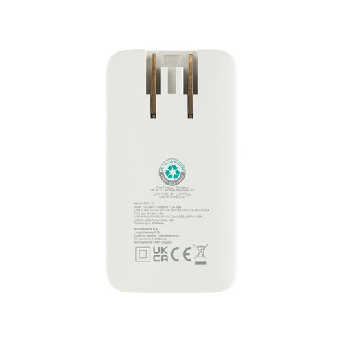 Chargeur plat 65W GAN avec connecteurs universels Fluxo RCS Chargeur plat 65W GAN avec connecteurs universels Fluxo RCS