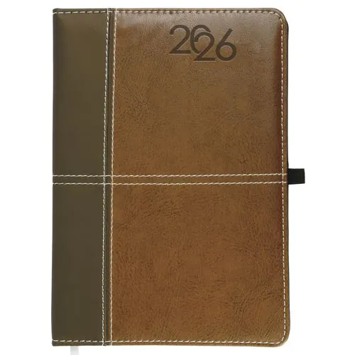 Agenda hebdomadaire 2026, couverture rigide en PU thermocollé avec piqûres sur les bords Agenda hebdomadaire 2026, couverture rigide en PU thermocollé avec piqûres sur les bords