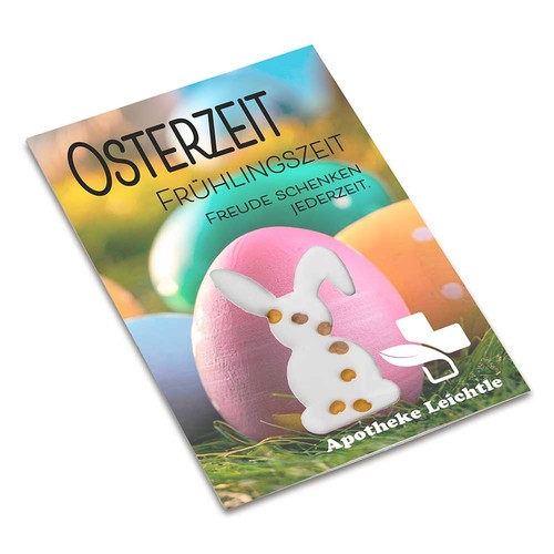 Carte avec graines-mini Pâques - mini-aubergine