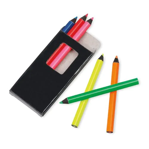 MEMLING. Boîte à crayons avec 6 crayons de couleur