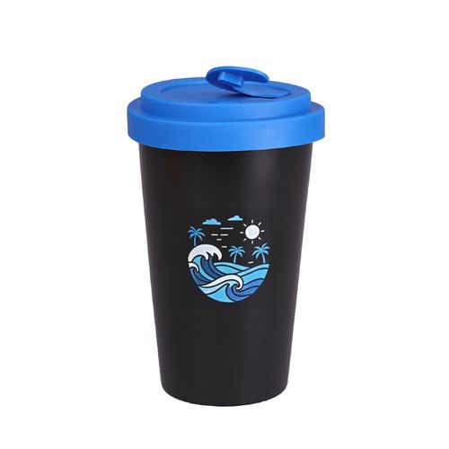 Beker Freedom Lock 280ml satijnzwart/blauw Beker Freedom Lock 280ml satijnzwart/blauw