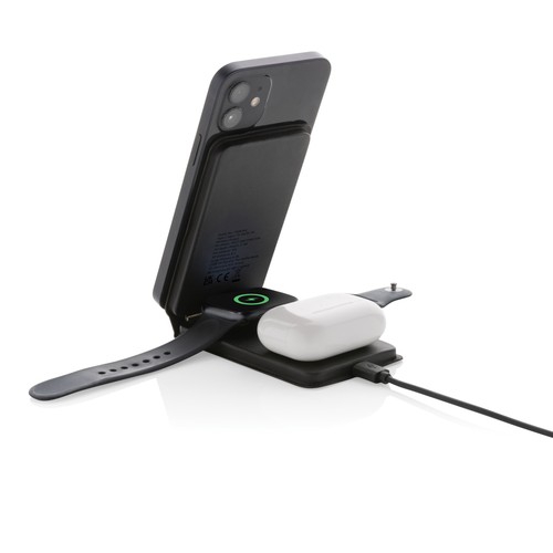 Chargeur magnétique 15W en PU recyclé RCS Swiss Peak Chargeur magnétique 15W en PU recyclé RCS Swiss Peak
