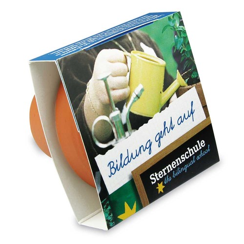 Mini logo-pot paper band with seeds - Cress