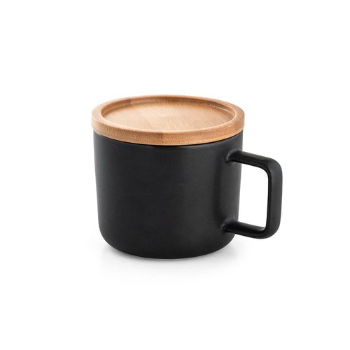 FANGIO. Kubek ceramiczny z bambusową podstawą i pokrywką 220 mL FANGIO. Kubek ceramiczny z bambusową podstawą i pokrywką 220 mL