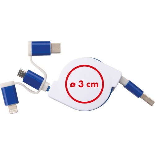 Extendable charging cable with 3 plugs Extendable charging cable with 3 plugs