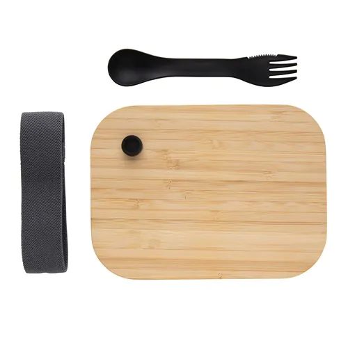 Glazen lunchbox met bamboe deksel Glazen lunchbox met bamboe deksel
