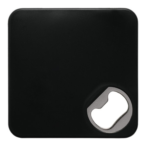 COASTER WITH BOTTLE OPENER IN PLASTIC AND METAL COASTER WITH BOTTLE OPENER IN PLASTIC AND METAL