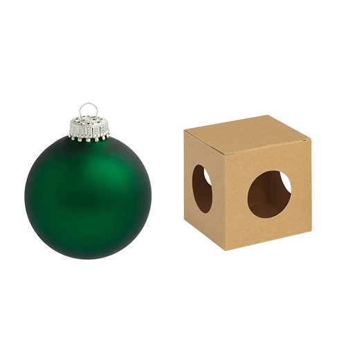 Boule de Noël 7 cm avec tampographie 4-5 couleurs (recto) - en boîte ECO - couronne argentée - MADE IN GERMANY