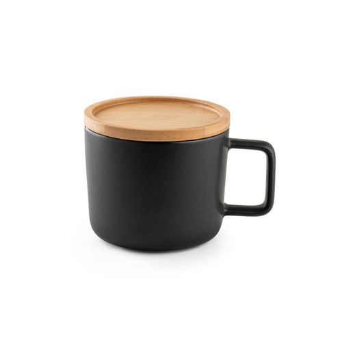 FANGIO. Kubek ceramiczny z bambusową podstawą i pokrywką 220 mL FANGIO. Kubek ceramiczny z bambusową podstawą i pokrywką 220 mL