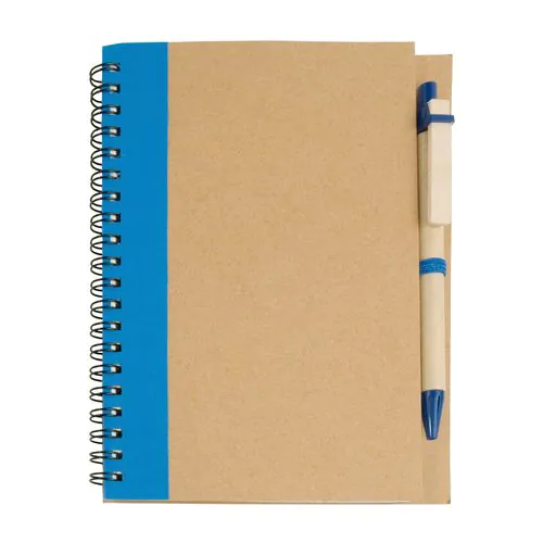 Cahier anneaux en papier recyclable avec stylo en carton Cahier anneaux en papier recyclable avec stylo en carton