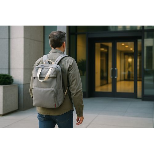 Faltbarer Rucksack 'Cordoba', meliertes Grau RPET Faltbarer Rucksack 'Cordoba', meliertes Grau RPET