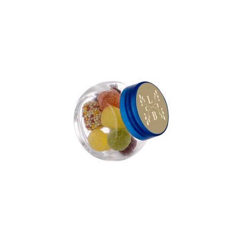 Micro glass jar 50 ml, filled with candy