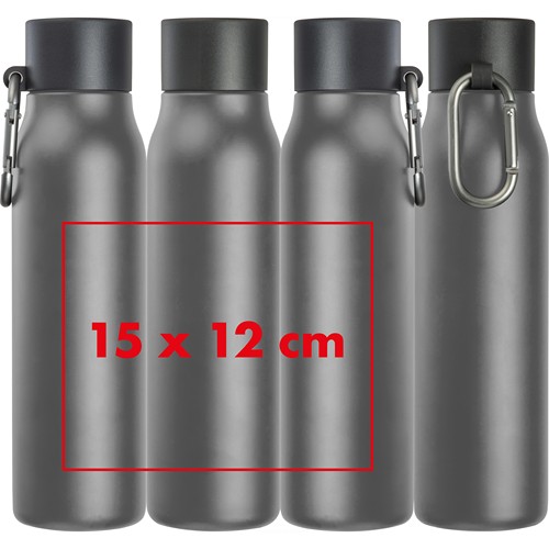 Dubbelwandige drinkfles met karabijnhaak, 600 ml