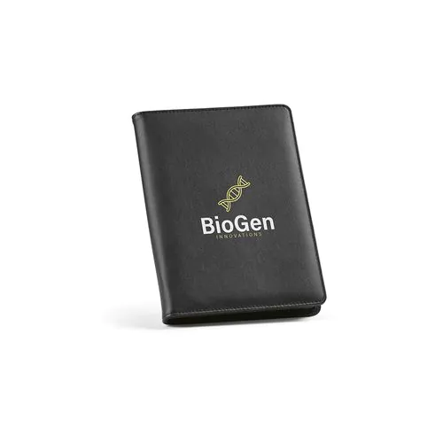 Cartella A5 Orwell in rPU. 64 fogli FSC e chiusura con zip