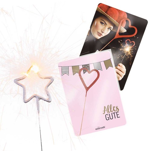 Wondercandle mini with Wondercard  - heart, gold