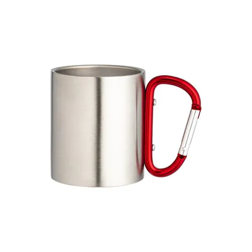 Vaso de acero con asa de mosquetón de aluminio, 200 ml