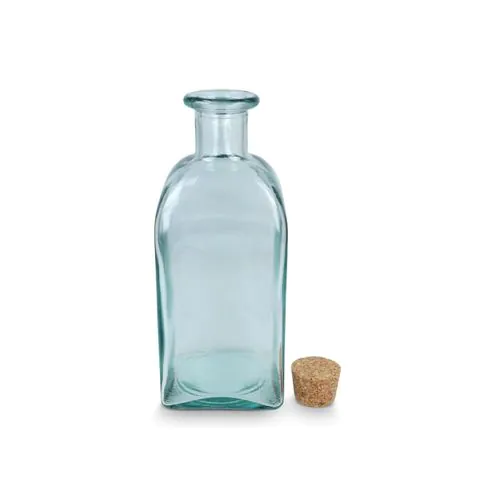 InSideOut Square Recycled Glass Water Bottle ReuuZ with Cork Stopper 1L InSideOut Square Recycled Glass Water Bottle ReuuZ with Cork Stopper 1L