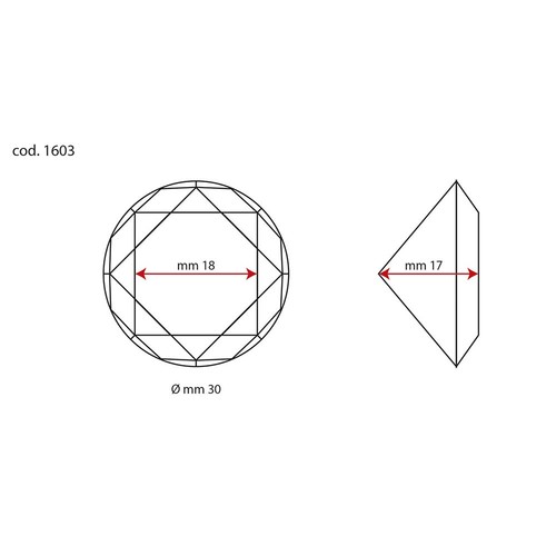 DIAMANT KRISTALL WEISS D=30 mm DIAMANT KRISTALL WEISS D=30 mm