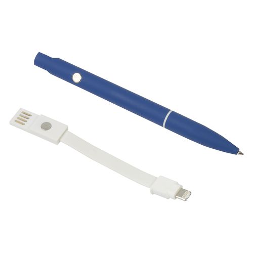Aluminium twist pen with clip that converts to charging cable USB/Lightning/micro USB
