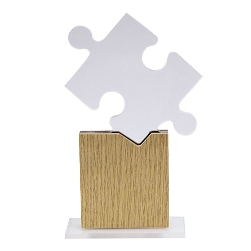 ACRYLIC TROPHY 8MM 14X20CM CUSTOMIZABLE WOOD FINISH