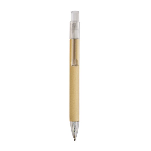Stylo à déclic en papier recyclé avec détails plastique Stylo à déclic en papier recyclé avec détails plastique