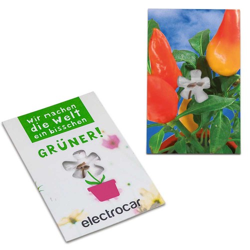 Carte avec graines-mini fleur - Piment