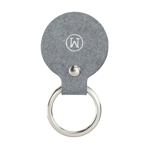 Recycled Denim Textile Keyring Round