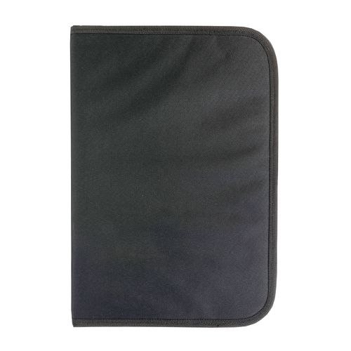 600D polyester brief folder with zip closure, 6 inside compartments