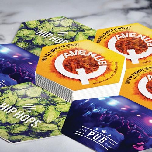 Hexagonal Shaped Premium Beer Mat Hexagonal Shaped Premium Beer Mat