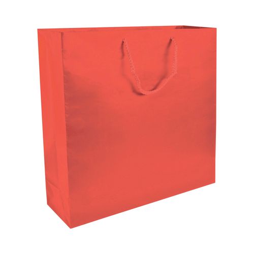 157 g/m2 matte laminated paper shopping bag with gusset and bottom reinforcement