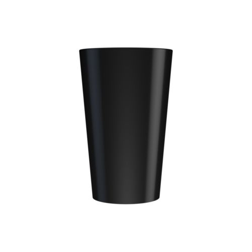 25 cl black reusable plastic cup - unprinted