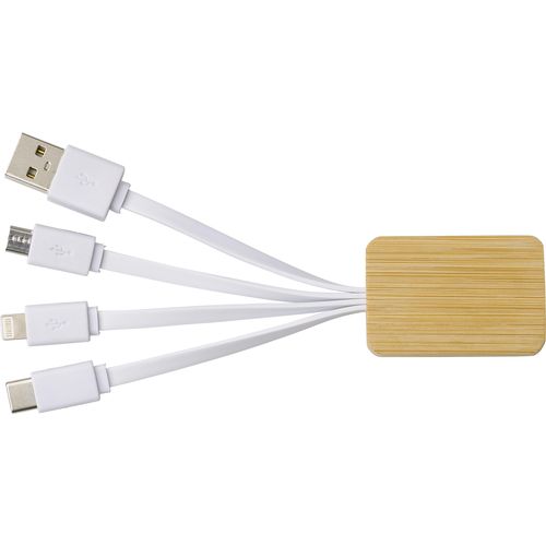 Set cavi per la ricarica 3 in 1 in bamboo Brandan Set cavi per la ricarica 3 in 1 in bamboo Brandan