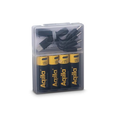 Aqiila - Batterie ricaricabili AA USB-C da 2000 mAh, confezione da 4 Aqiila - Batterie ricaricabili AA USB-C da 2000 mAh, confezione da 4