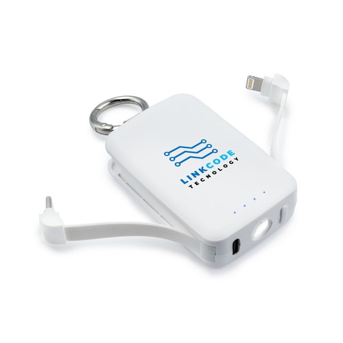 Power bank 4000 mAh, mousqueton et lampe 1W | Dimetrice Power bank 4000 mAh, mousqueton et lampe 1W | Dimetrice