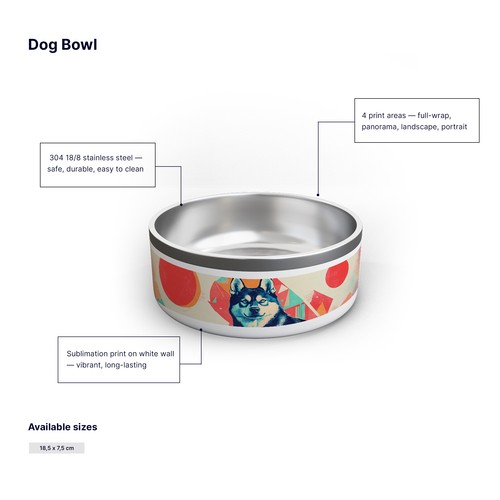 Gamelle pour Chien Personnalisée – Acier Inoxydable, sur Commande