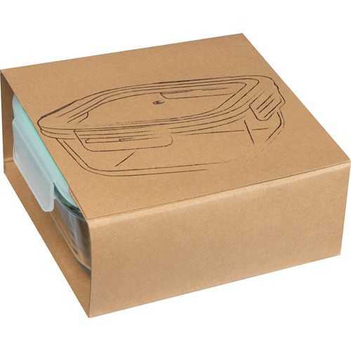 Glass container with lid, suitable for microwave and freezer