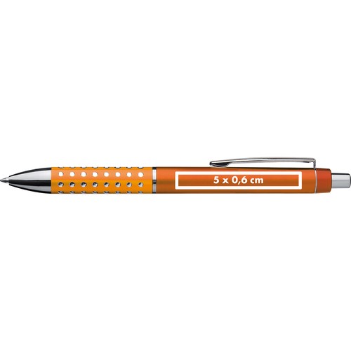 Plastic ball pen with sparkling dot grip zone