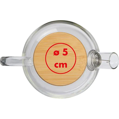 Jarra de vidrio con tapa de bambú, 1000ml