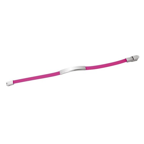 BRACCIALE ACCIAIO E EVA ROSA 0.5CM
