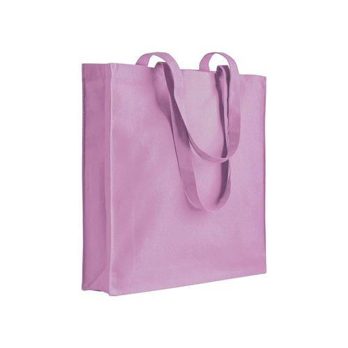 Bolsa de algodón con fuelle e asas largas. Bolsa de algodón con fuelle e asas largas.